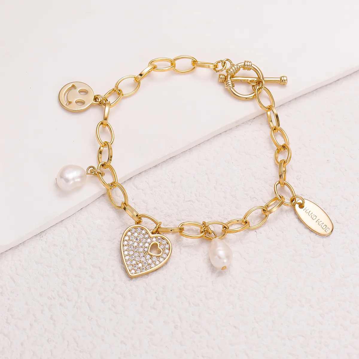 Heart Shape Classical Luxurious Romantic Copper Bracelets Lobster Trigger Clasp Closure display picture 3