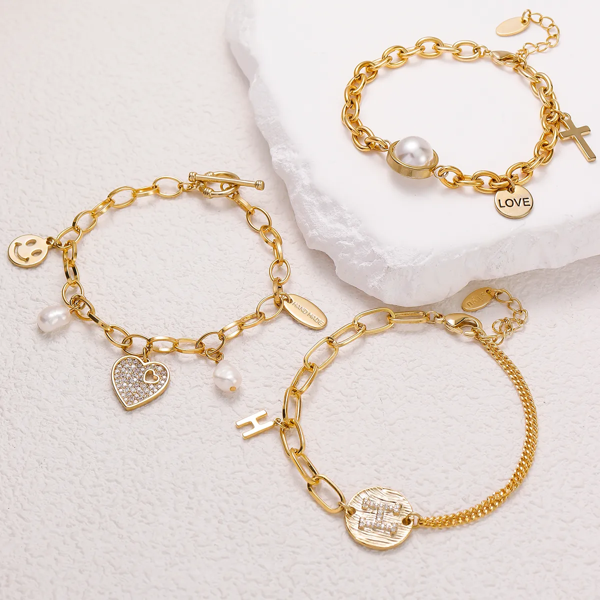 Heart Shape Classical Luxurious Romantic Copper Bracelets Lobster Trigger Clasp Closure display picture 4