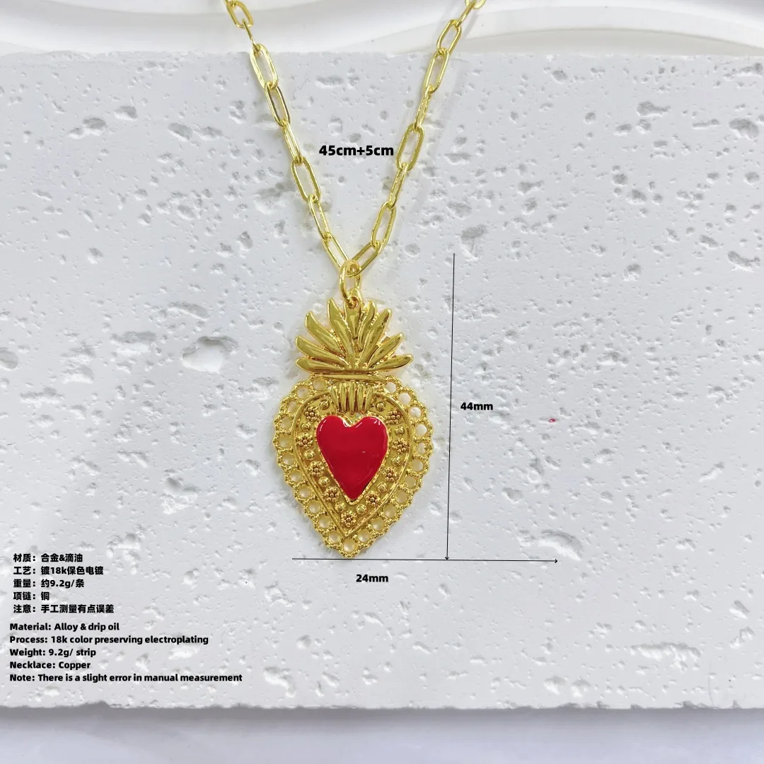 Double Love Angel Demon Glam Gothic Exaggerated Copper 18K Gold Plated Pendant Necklace Polishing Lobster Trigger Clasp Closure display picture 21
