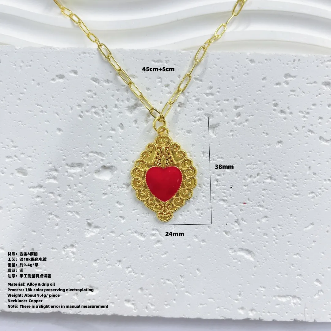 Double Love Angel Demon Glam Gothic Exaggerated Copper 18K Gold Plated Pendant Necklace Polishing Lobster Trigger Clasp Closure display picture 20