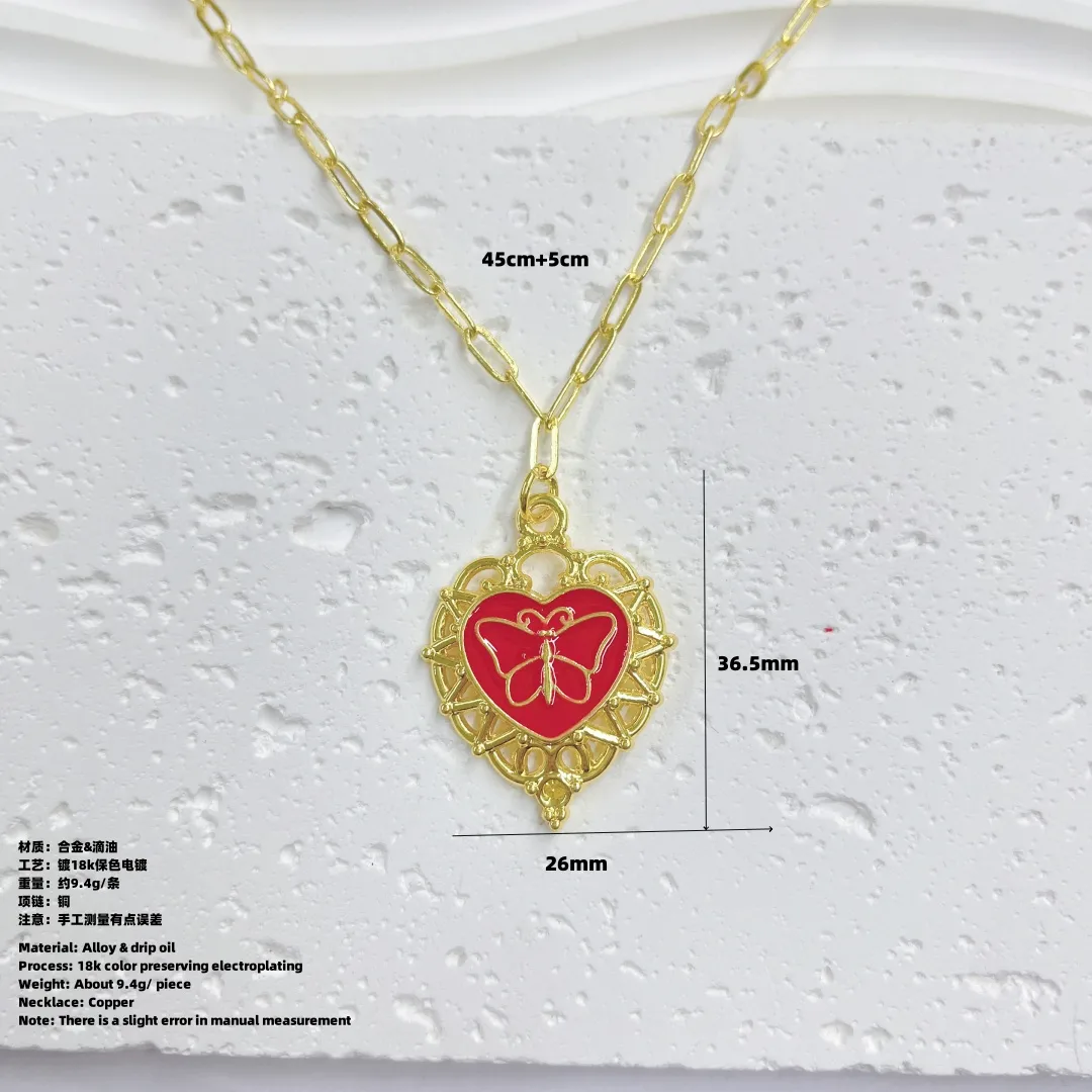 Double Love Angel Demon Glam Gothic Exaggerated Copper 18K Gold Plated Pendant Necklace Polishing Lobster Trigger Clasp Closure display picture 23