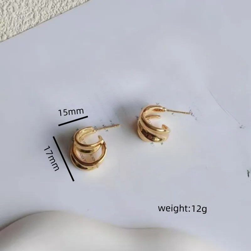 1 Pair C Shape Lady Simple Style 304 Stainless Steel Ear Studs display picture 3