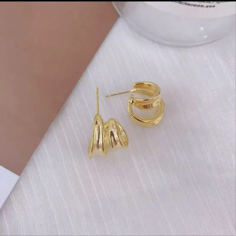 1 Pair C Shape Lady Simple Style 304 Stainless Steel Ear Studs display picture 2