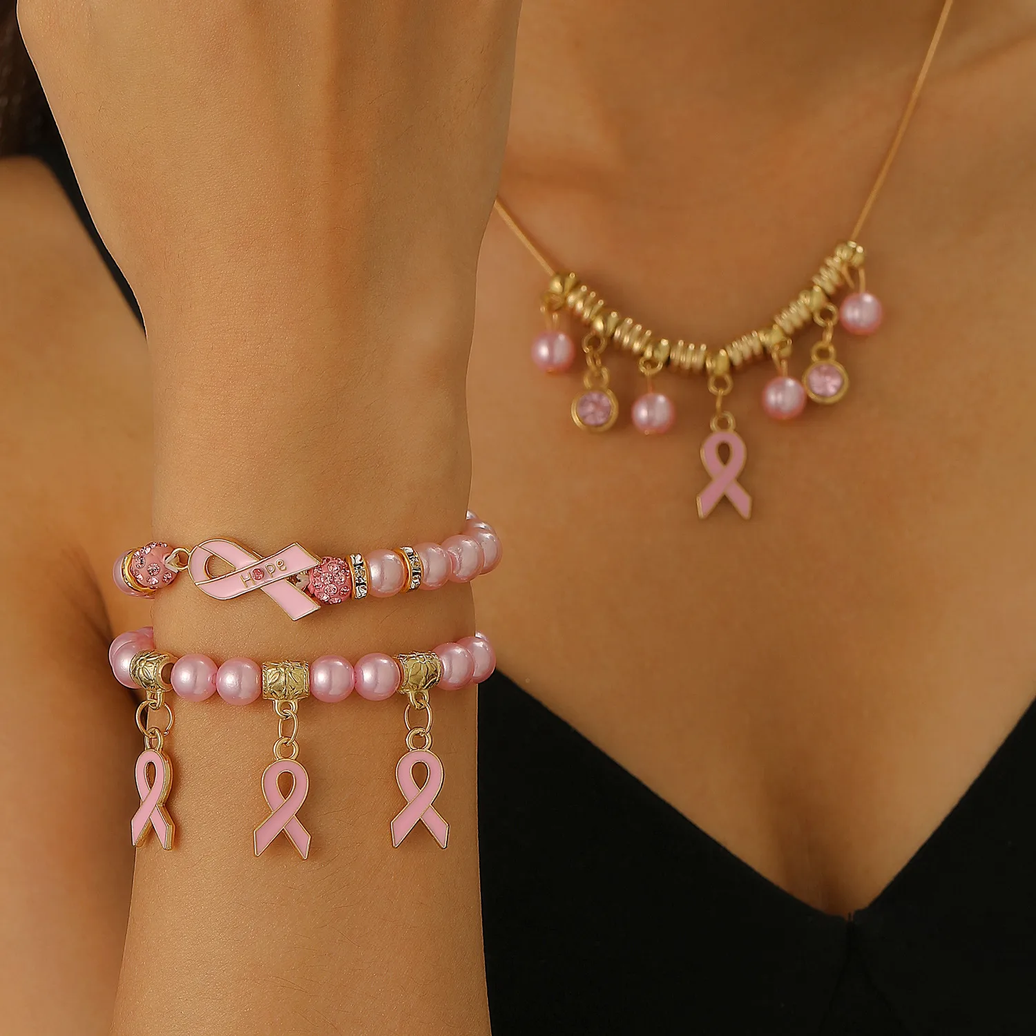 Élégant Femme Perle Artificielle Alliage Le Cuivre Mots De Vocabulaire/Nom Perlé Femmes Ensemble De Bijoux display picture 16