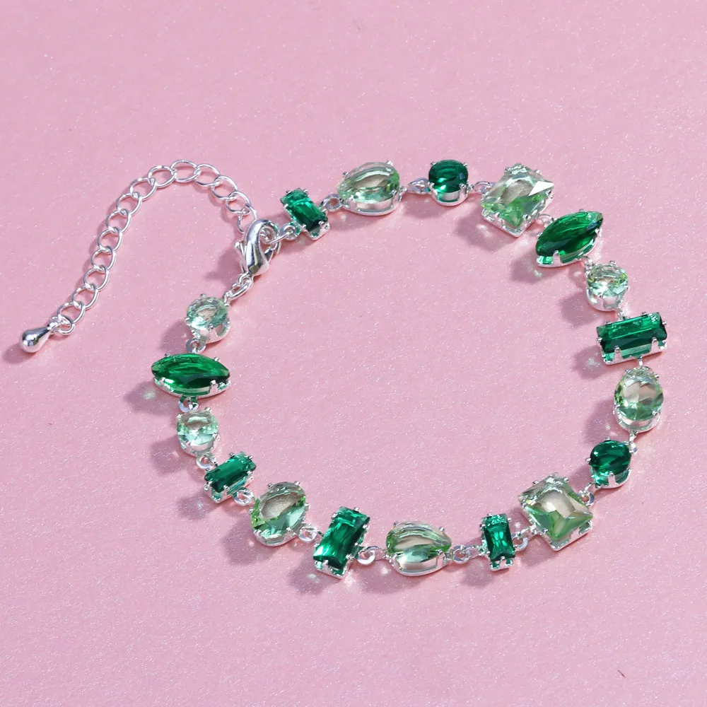 Vistoso Lujoso Estilo Simple Brillante Diamantes De Imitación Cobre Chapados En Oro De 18K Chapado En Platino Pulsera Embutido Cierre Con Gatillo De Langosta display picture 8