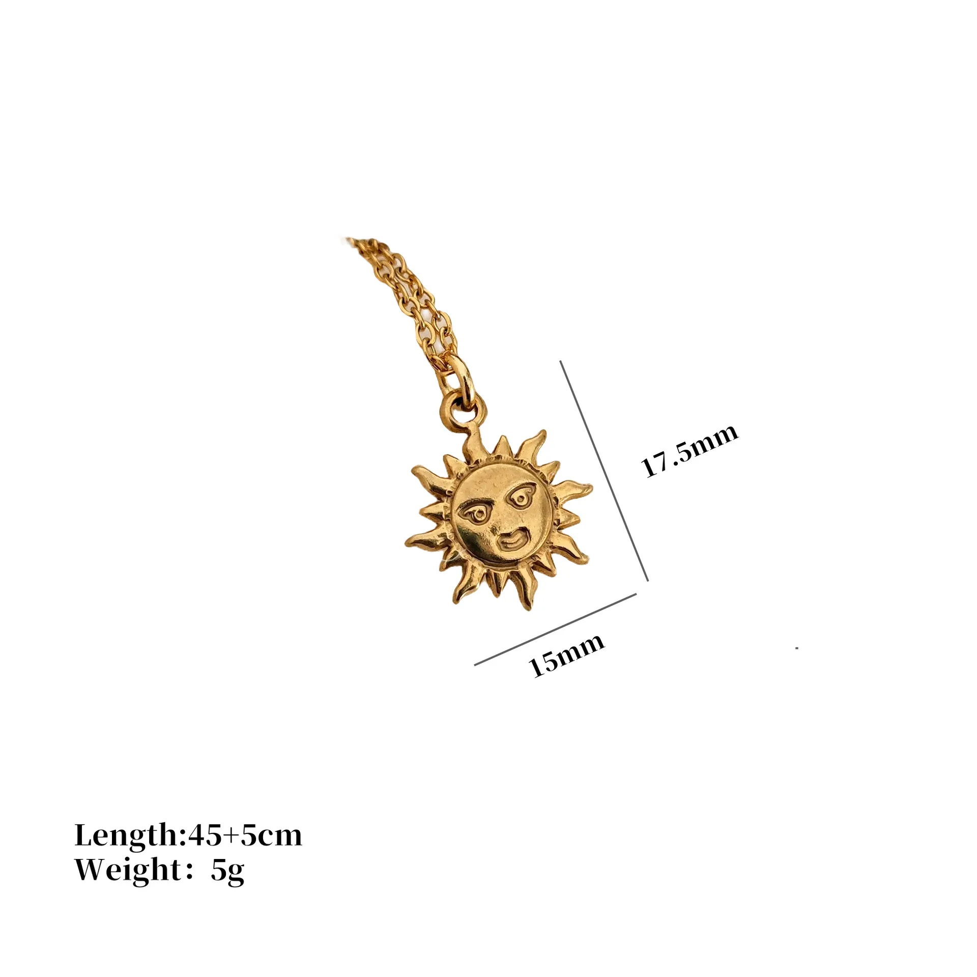 Soleil Lune Décontractée Élégant Femme Acier Inoxydable 304 Pendentif Fermeture À Boucle De Type Homard display picture 1