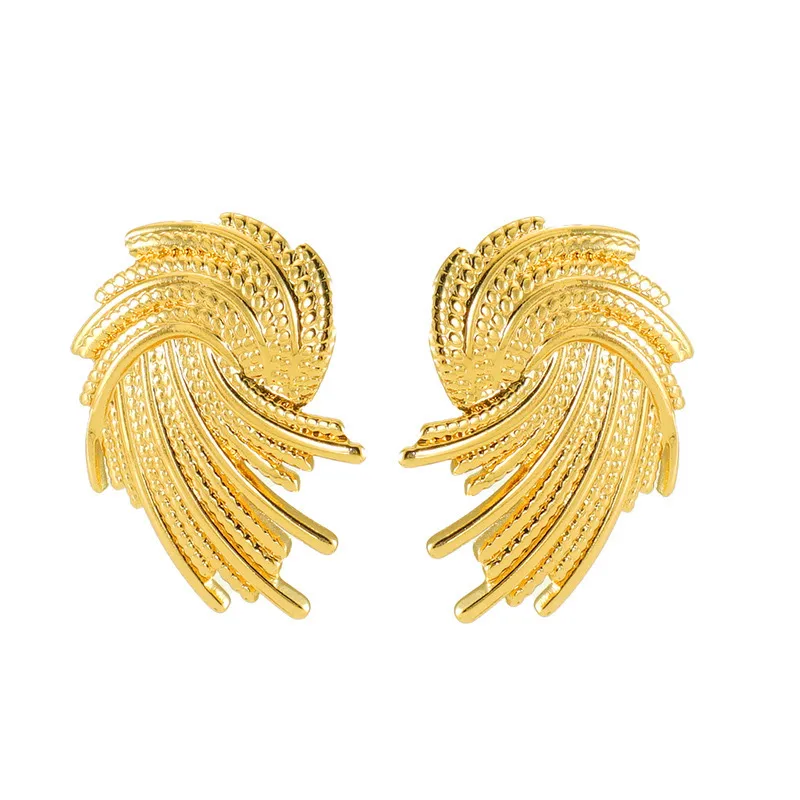1 Paire Tourner Couleur Unie Fissure Élégant Femme Vacances Acier Inoxydable 304 Plaqué Or 18K Placage Boucles D'Oreilles display picture 4