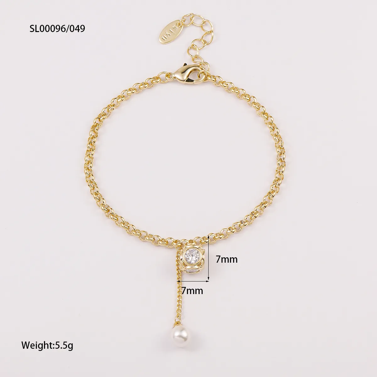 Heart Shape Classical Luxurious Romantic Copper Bracelets Lobster Trigger Clasp Closure display picture 1
