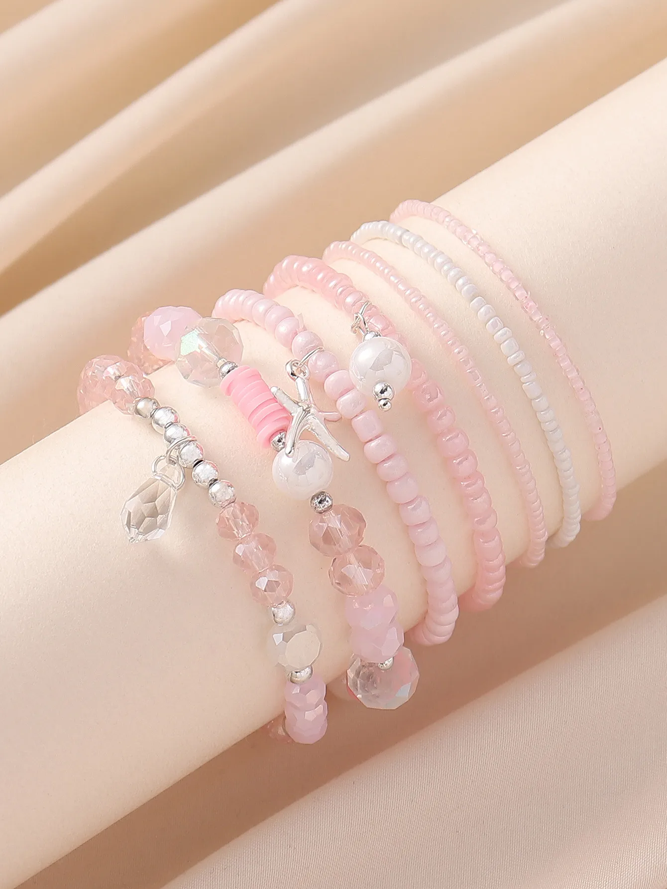 Imitation Pearl Mostacilla Rhinestone Cartoon Style Sweet Super Immortal Starfish Anklet display picture 1
