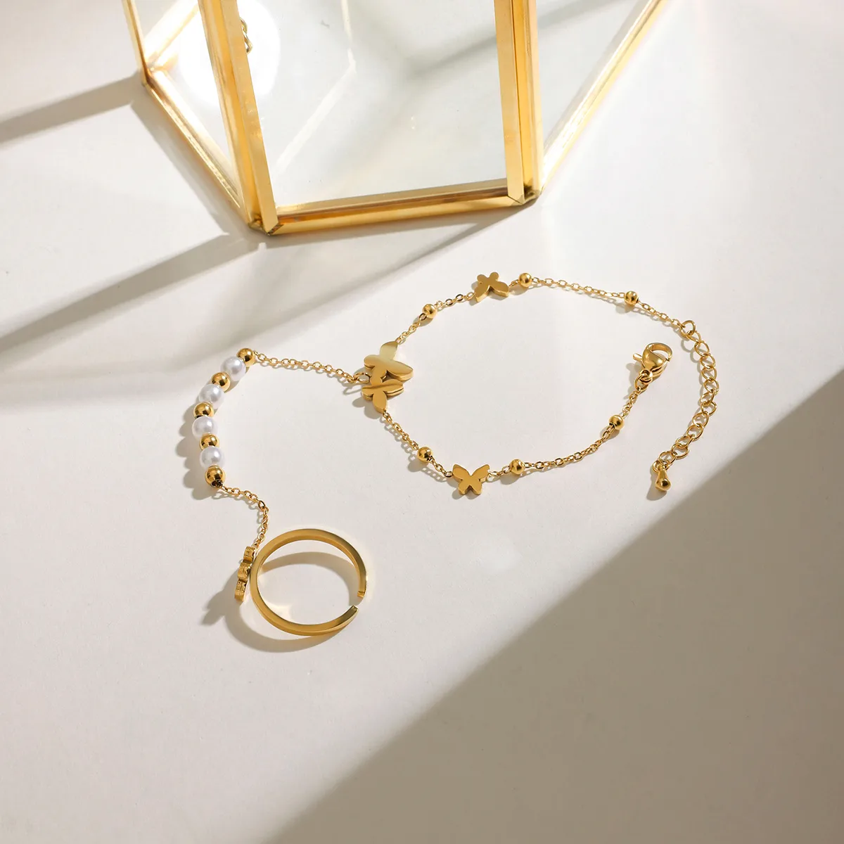 Pearl Butterfly Casual Modern Style Simple Style 316 Stainless Steel  Mother Shell Bracelets Wholesale display picture 6