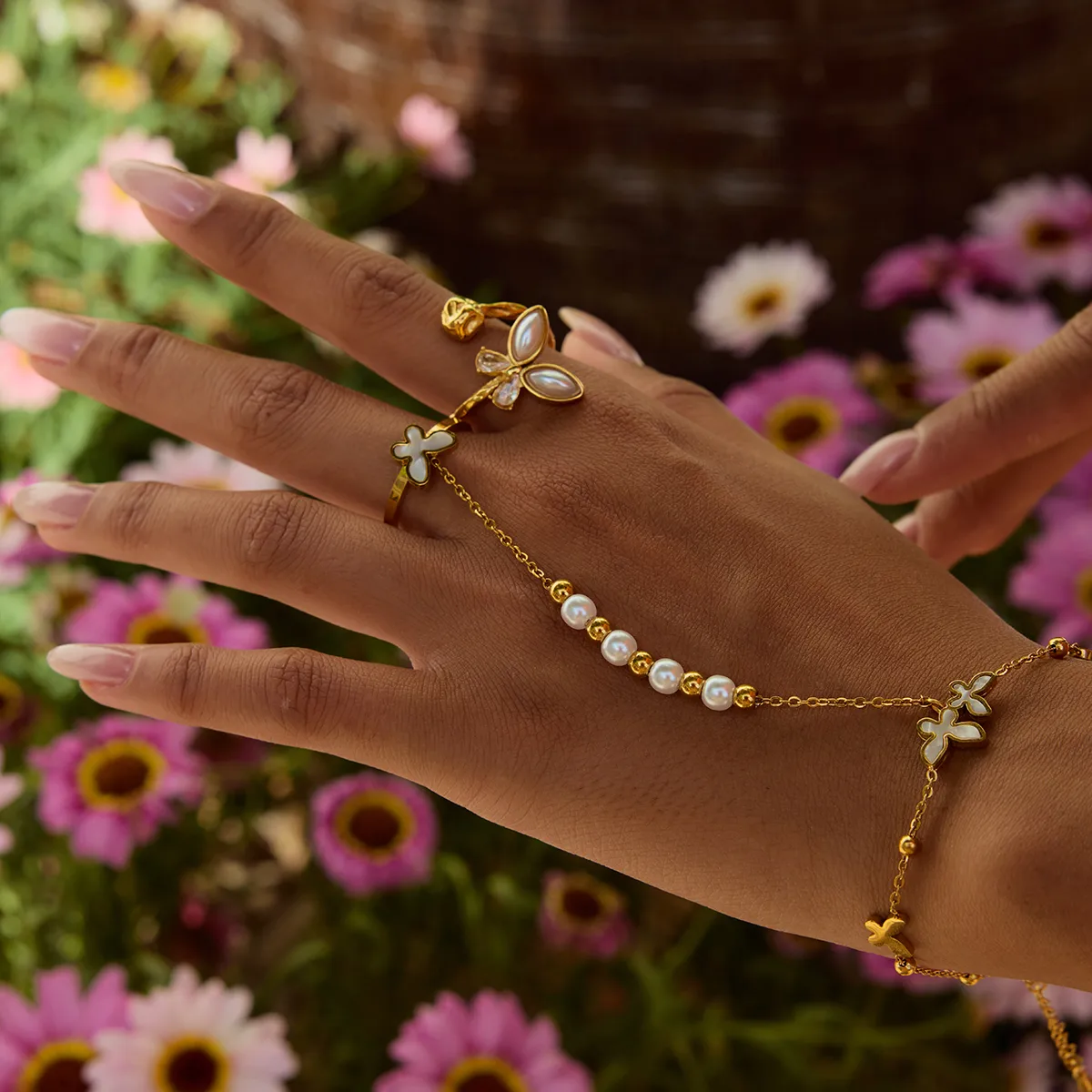 Pearl Butterfly Casual Modern Style Simple Style 316 Stainless Steel  Mother Shell Bracelets Wholesale display picture 3