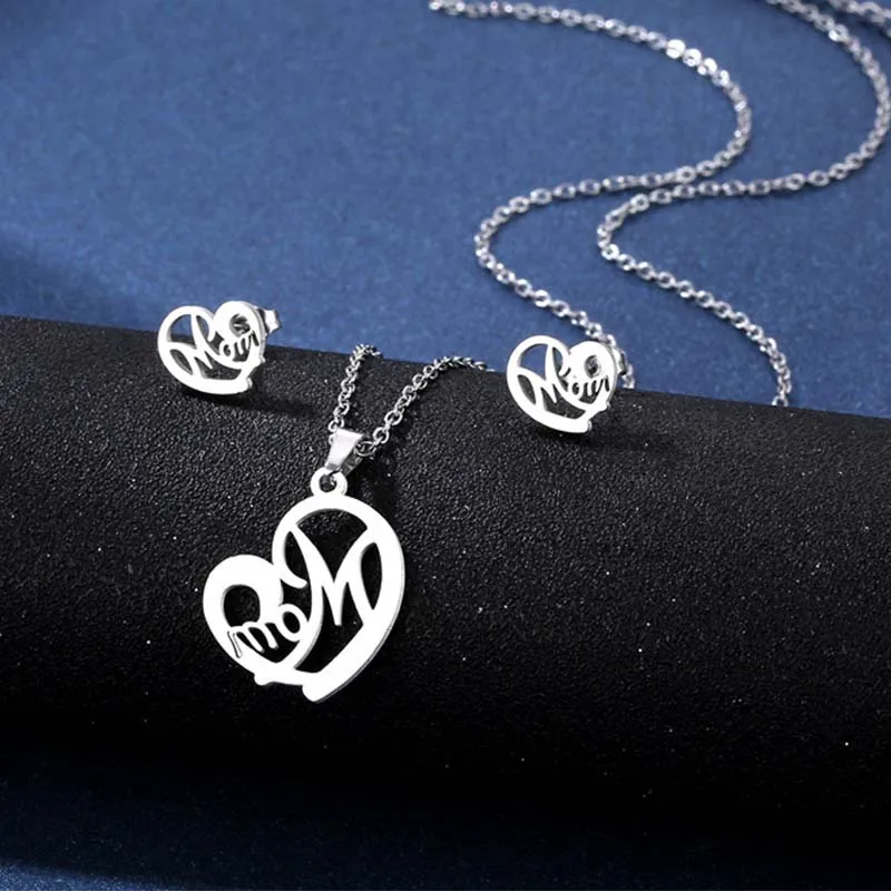 Bohémien Style Simple Style Classique Acier Inoxydable 201 Mots De Vocabulaire/Nom Fête Des Mères Femmes Ensemble De Bijoux display picture 2