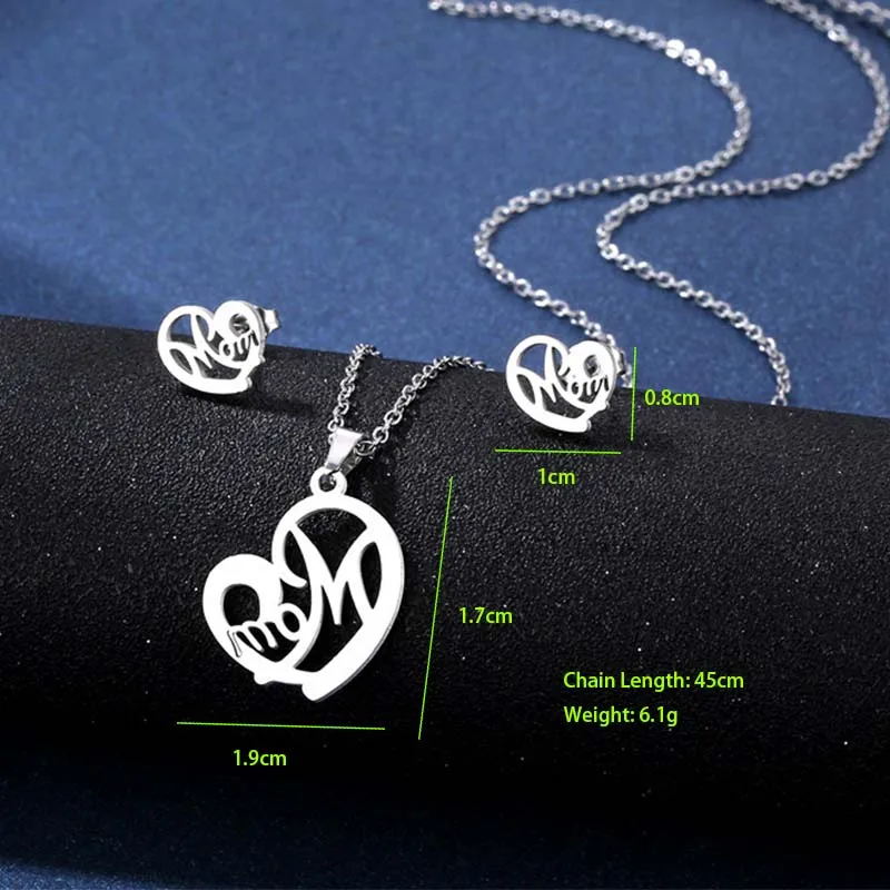 Bohemian Simple Style Classic Style 201 Stainless Steel Vocabulary Words/Name Mother'S Day Women's Jewelry Set display picture 1