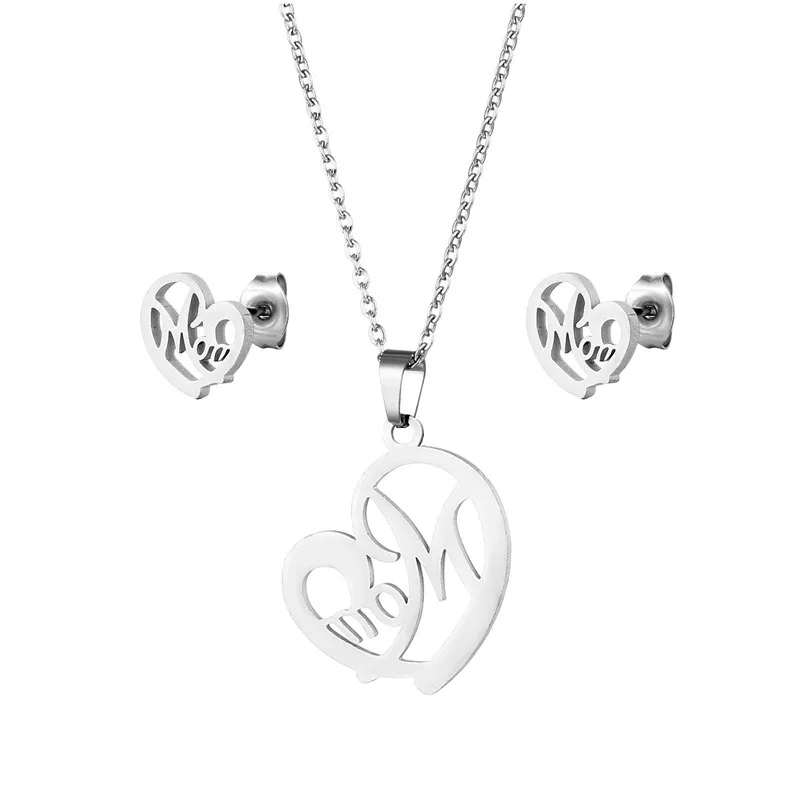 Bohemian Simple Style Classic Style 201 Stainless Steel Vocabulary Words/Name Mother'S Day Women's Jewelry Set display picture 3