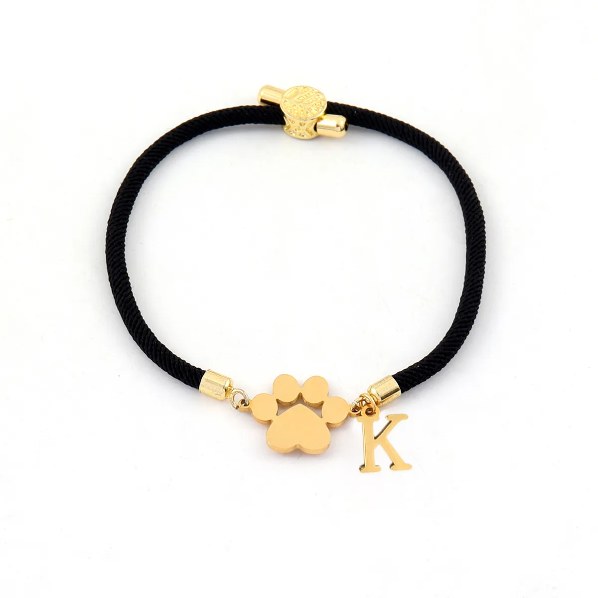 Letter Paw Print Elegant Simple Style Classic Style Zircon 304 Stainless Steel Nylon Bracelets Wholesale display picture 3