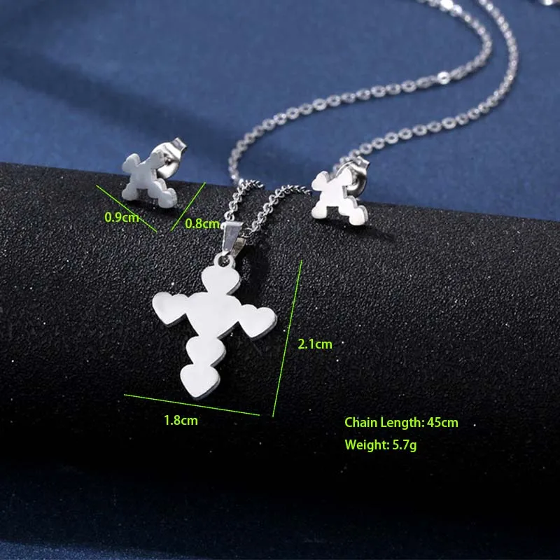 Bohemian Simple Style Classic Style 201 Stainless Steel Cross Women's Jewelry Set display picture 1