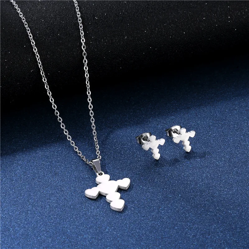 Bohemian Simple Style Classic Style 201 Stainless Steel Cross Women's Jewelry Set display picture 3