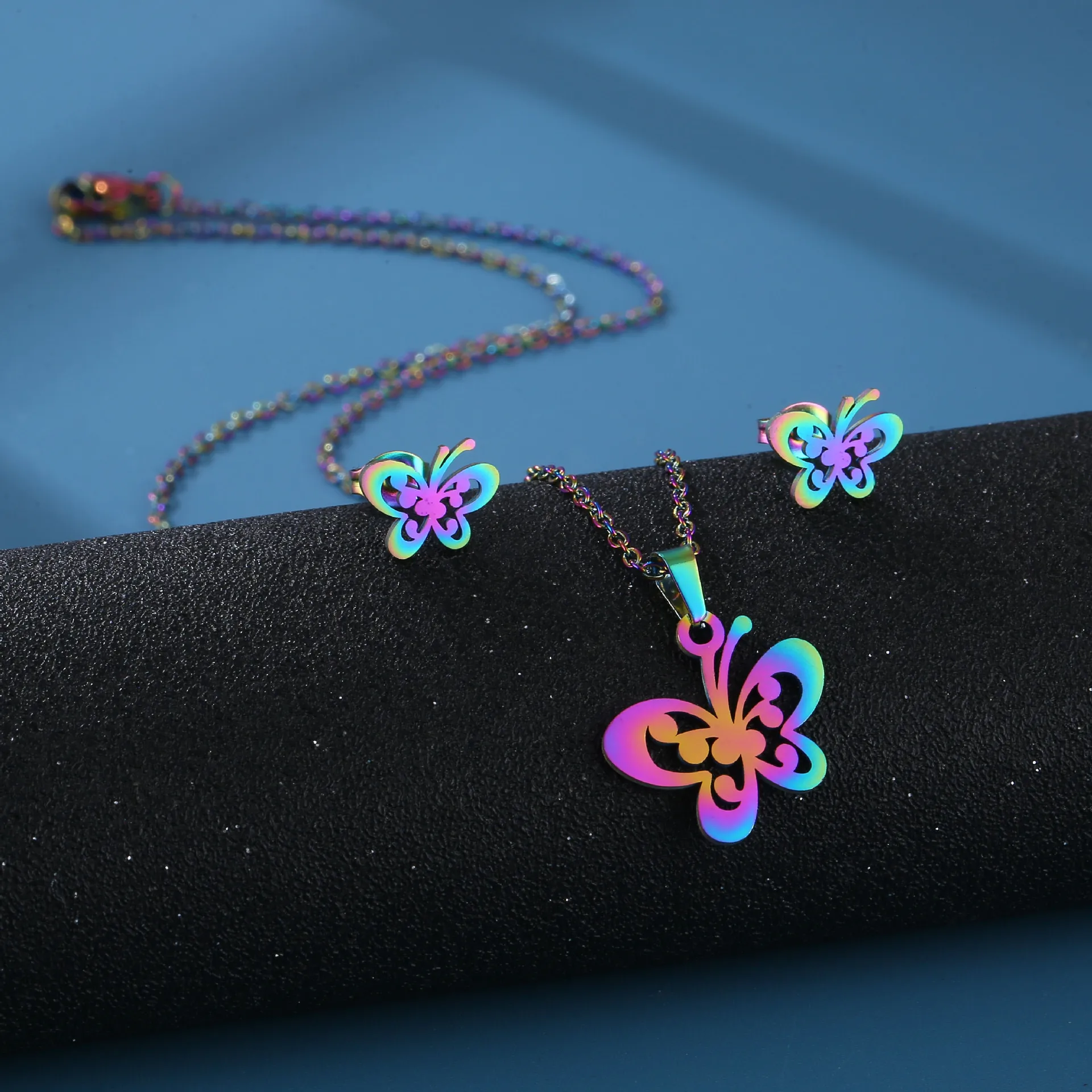 Lady Simple Style Classic Style 201 Stainless Steel Butterfly Christmas Women's Jewelry Set display picture 5