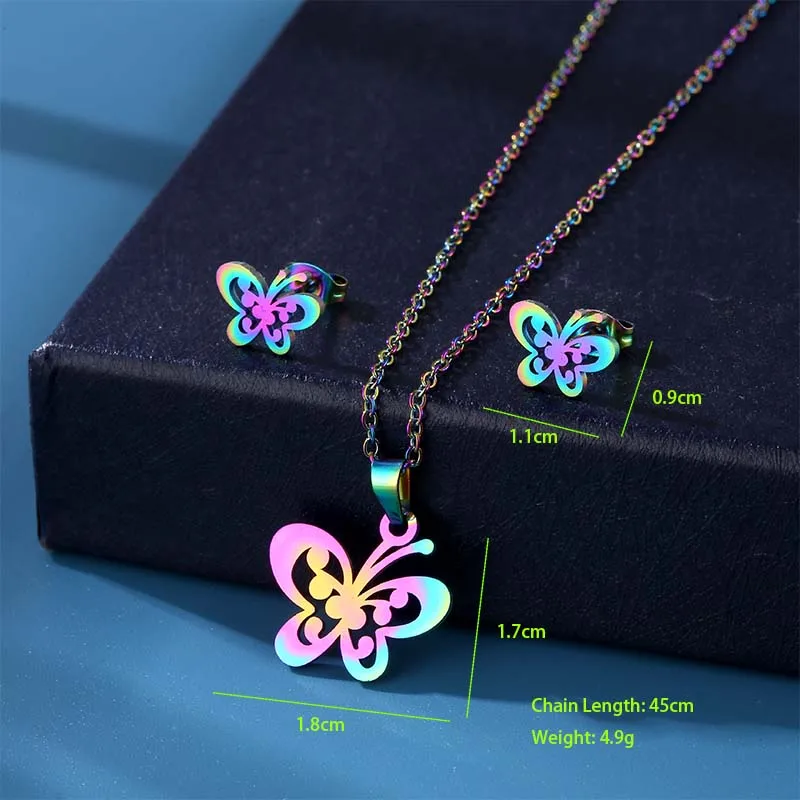 Señora Estilo Simple Estilo Clásico Acero Inoxidable 201 Mariposa Navidad Mujeres Conjunto De Joyas display picture 1