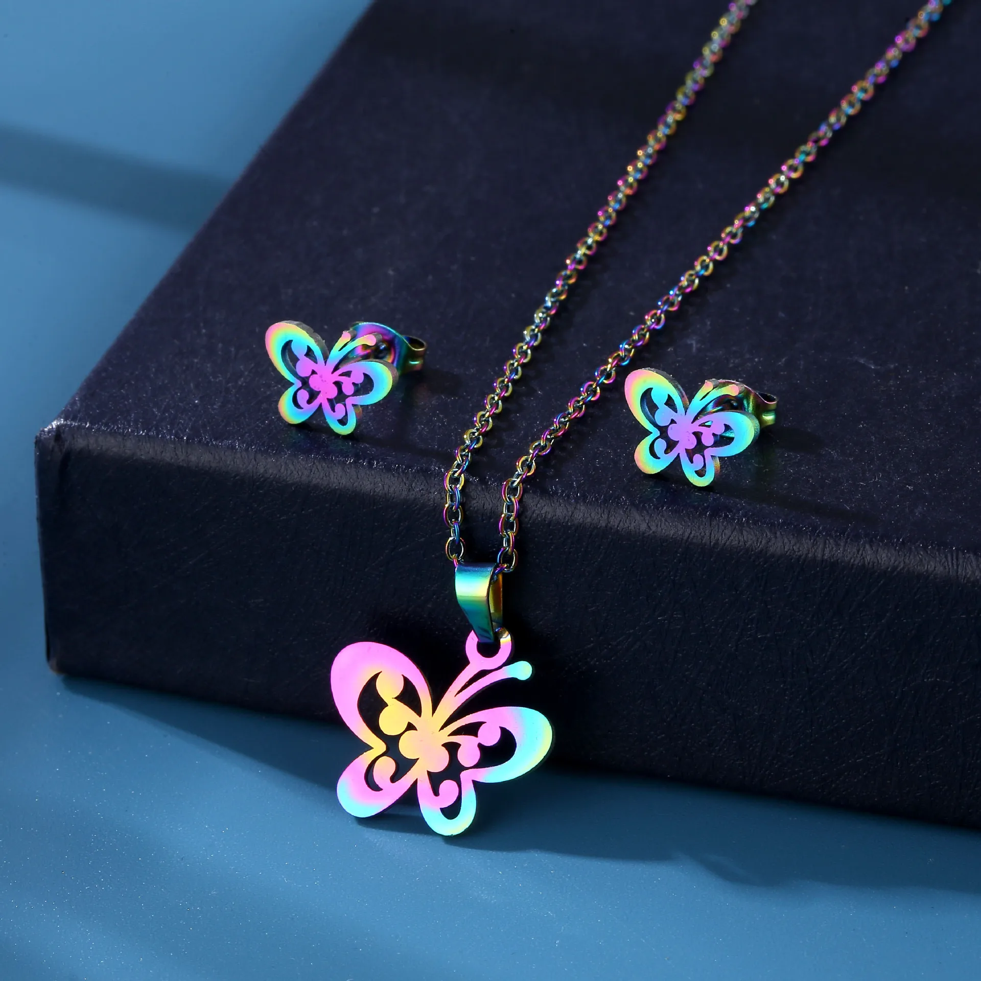 Lady Simple Style Classic Style 201 Stainless Steel Butterfly Christmas Women's Jewelry Set display picture 6
