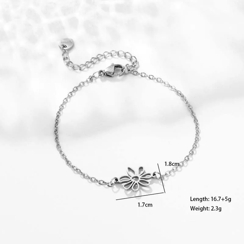 Fleur Hip Hop Bohémien Style Simple Acier Inoxydable 201 Bracelets En Masse display picture 4