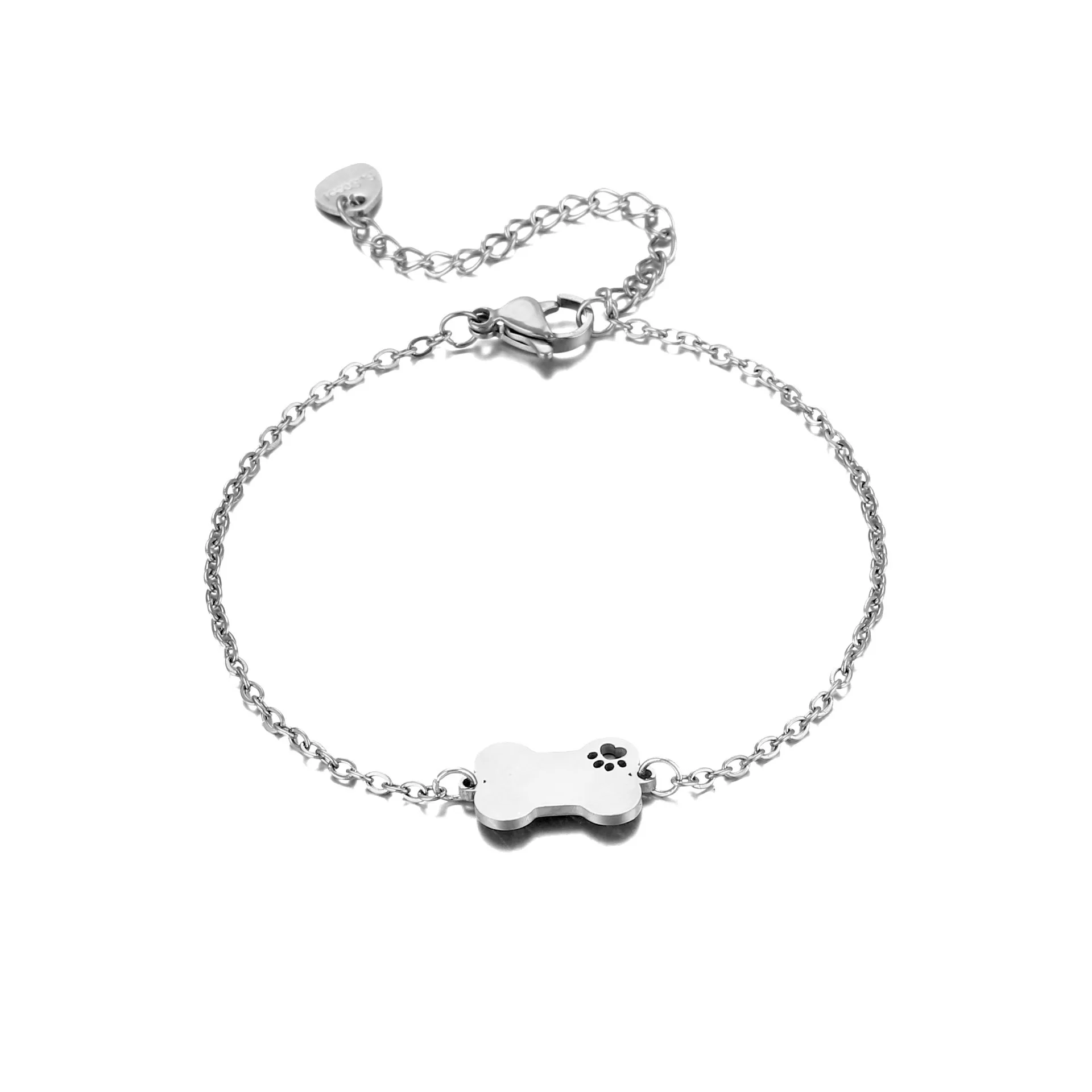 Dog Bone Cute Hip-Hop Bohemian 201 Stainless Steel Bracelets In Bulk display picture 2