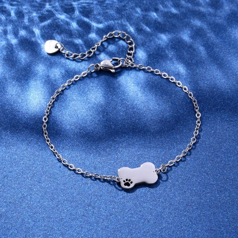 Dog Bone Cute Hip-Hop Bohemian 201 Stainless Steel Bracelets In Bulk display picture 4