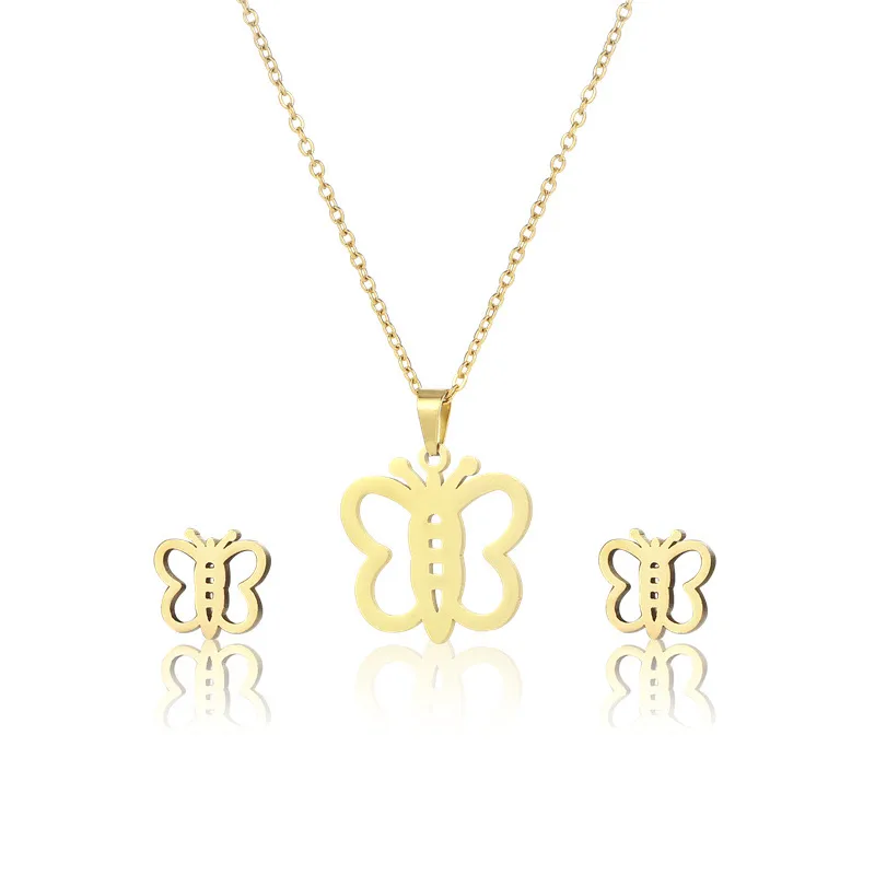 Bohemian Simple Style Classic Style 201 Stainless Steel Butterfly Women's Jewelry Set display picture 3