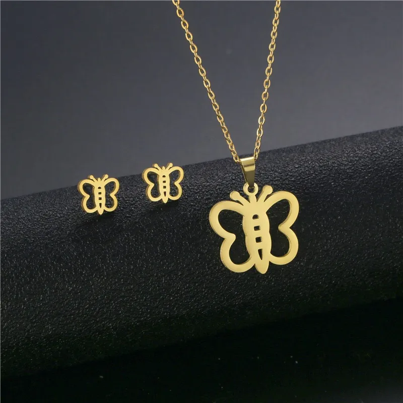Bohemian Simple Style Classic Style 201 Stainless Steel Butterfly Women's Jewelry Set display picture 2