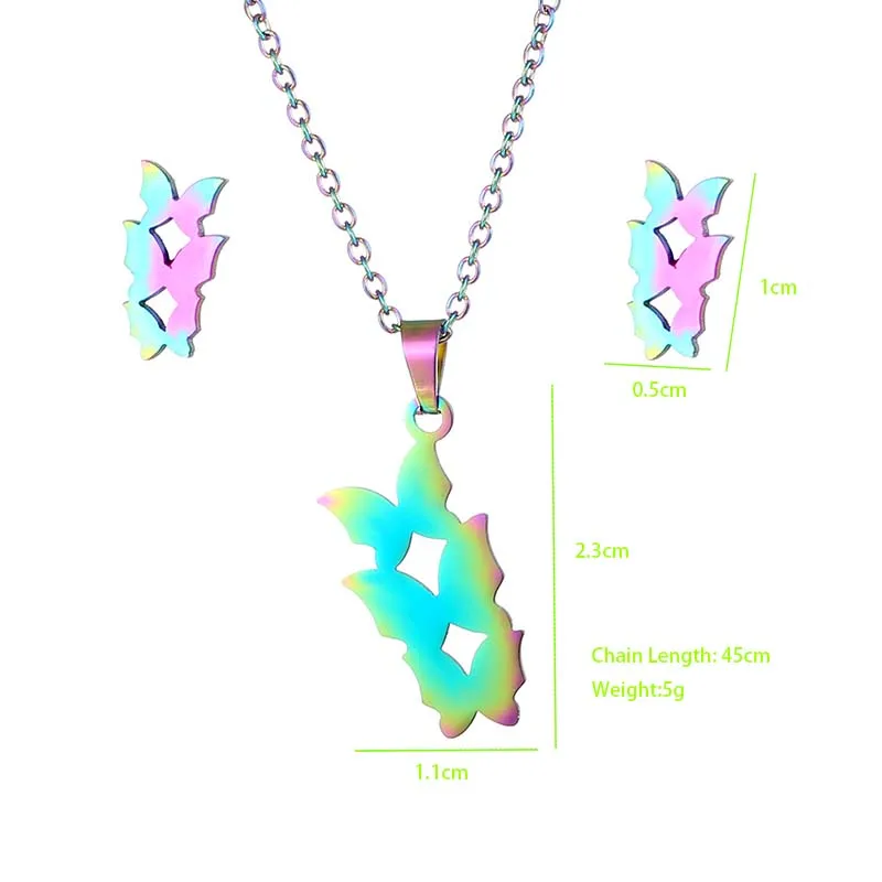 Bohemian Simple Style Classic Style 201 Stainless Steel Butterfly Women's Jewelry Set display picture 1