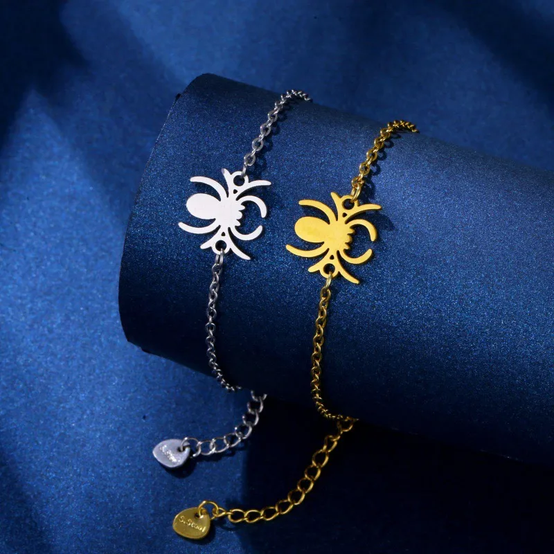 Spider Hip-Hop Bohemian Simple Style 201 Stainless Steel Bracelets In Bulk display picture 2