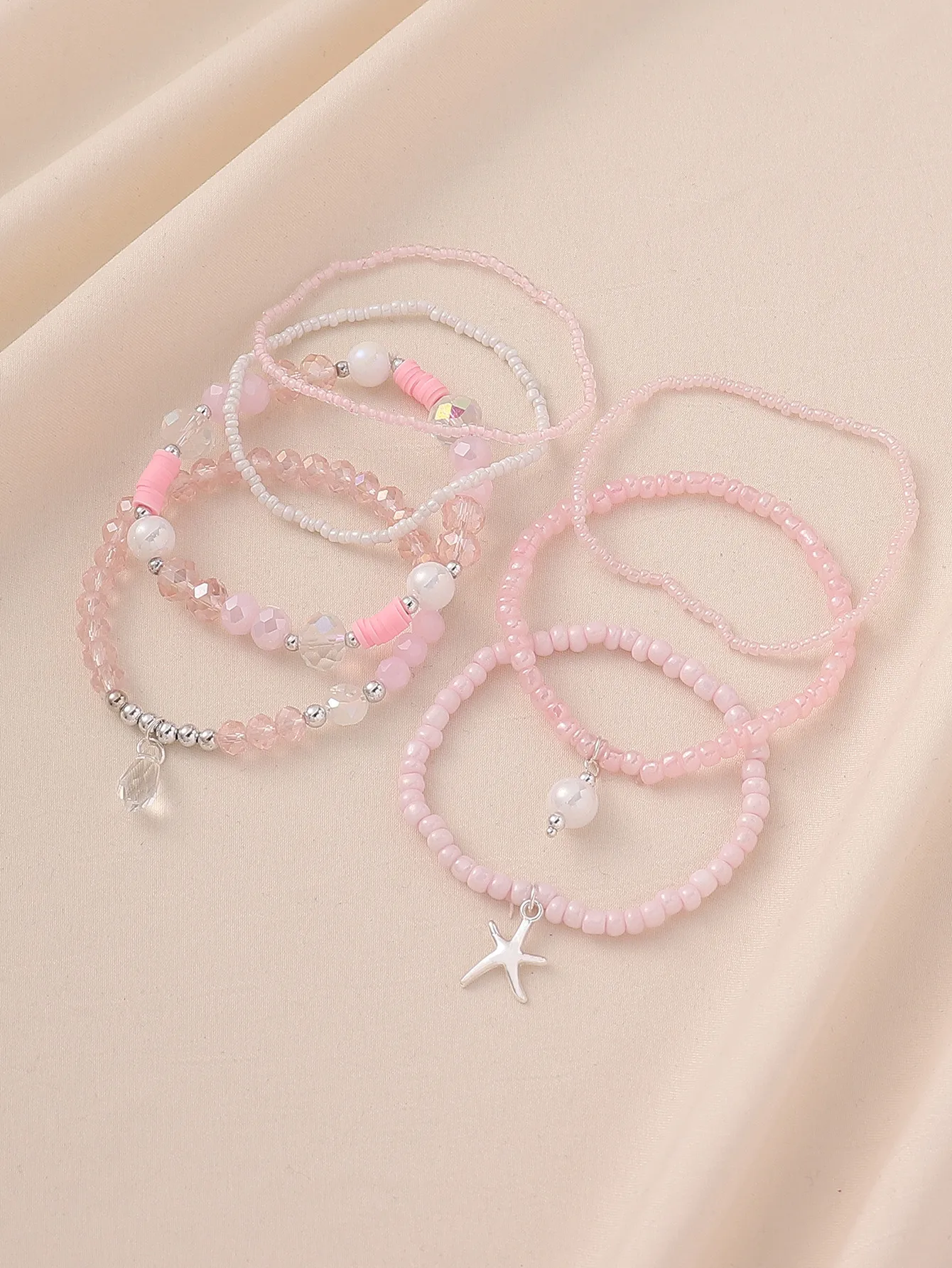 Imitation Pearl Mostacilla Rhinestone Cartoon Style Sweet Super Immortal Starfish Anklet display picture 9