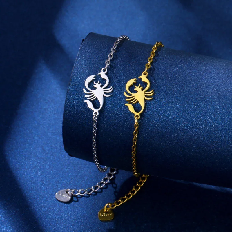 Scorpion Mignon Hip Hop Style Simple Acier Inoxydable 201 Bracelets En Masse display picture 2