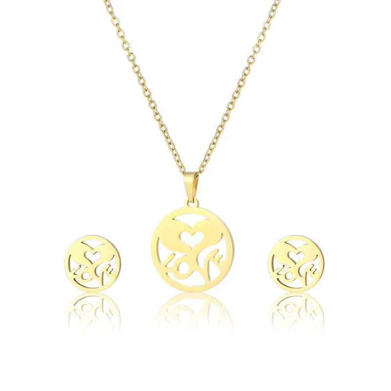 Bohemian Simple Style Classic Style 201 Stainless Steel Love Women's Jewelry Set display picture 3