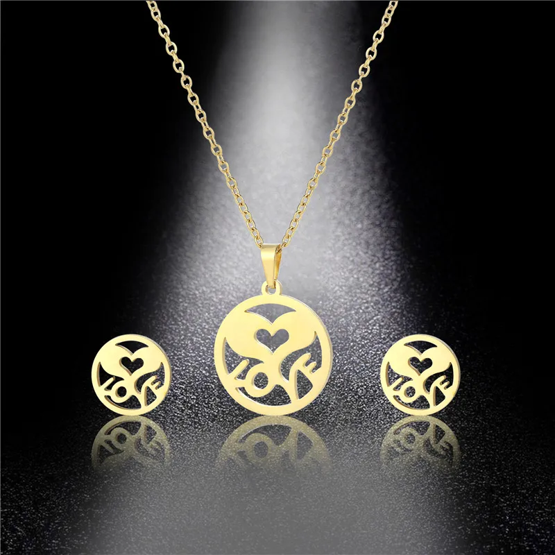 Bohemian Simple Style Classic Style 201 Stainless Steel Love Women's Jewelry Set display picture 5