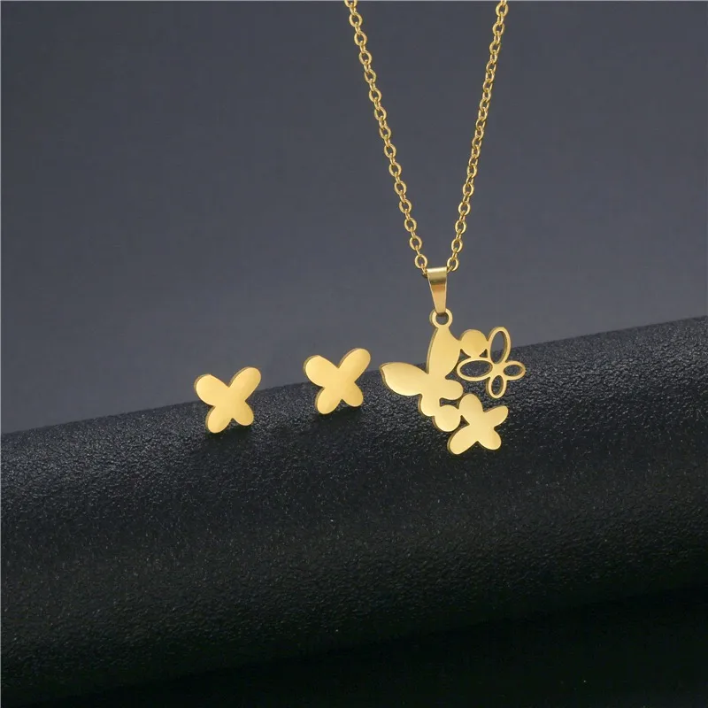 Bohemian Simple Style Classic Style 201 Stainless Steel Flower Women's Jewelry Set display picture 3