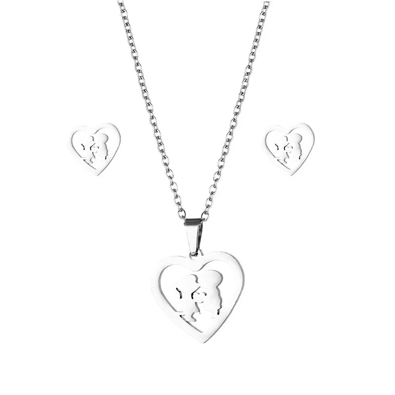 Bohemian Simple Style Classic Style 201 Stainless Steel Heart Shape Women's Jewelry Set display picture 2