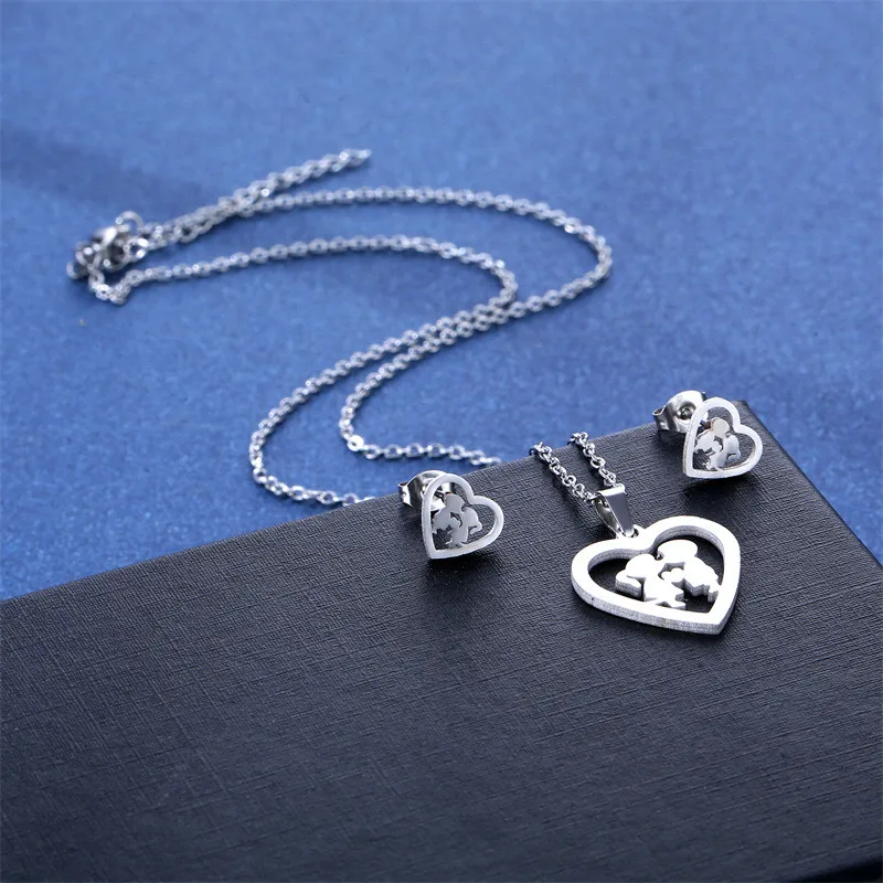Bohemian Simple Style Classic Style 201 Stainless Steel Heart Shape Women's Jewelry Set display picture 3