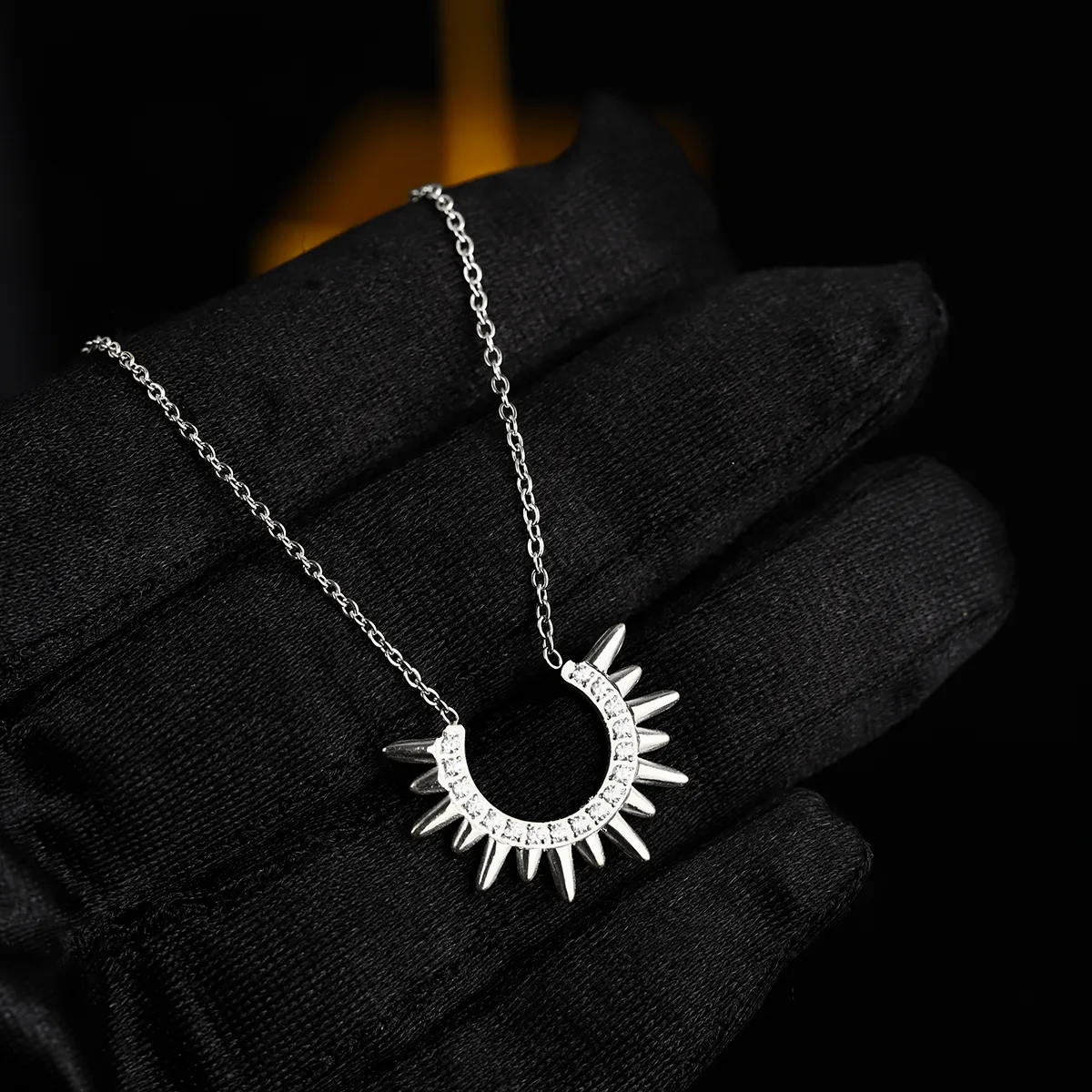 Sun Star Wreath Modern Style Commute Shiny 304 Stainless Steel Necklace Lobster Trigger Clasp Closure display picture 7