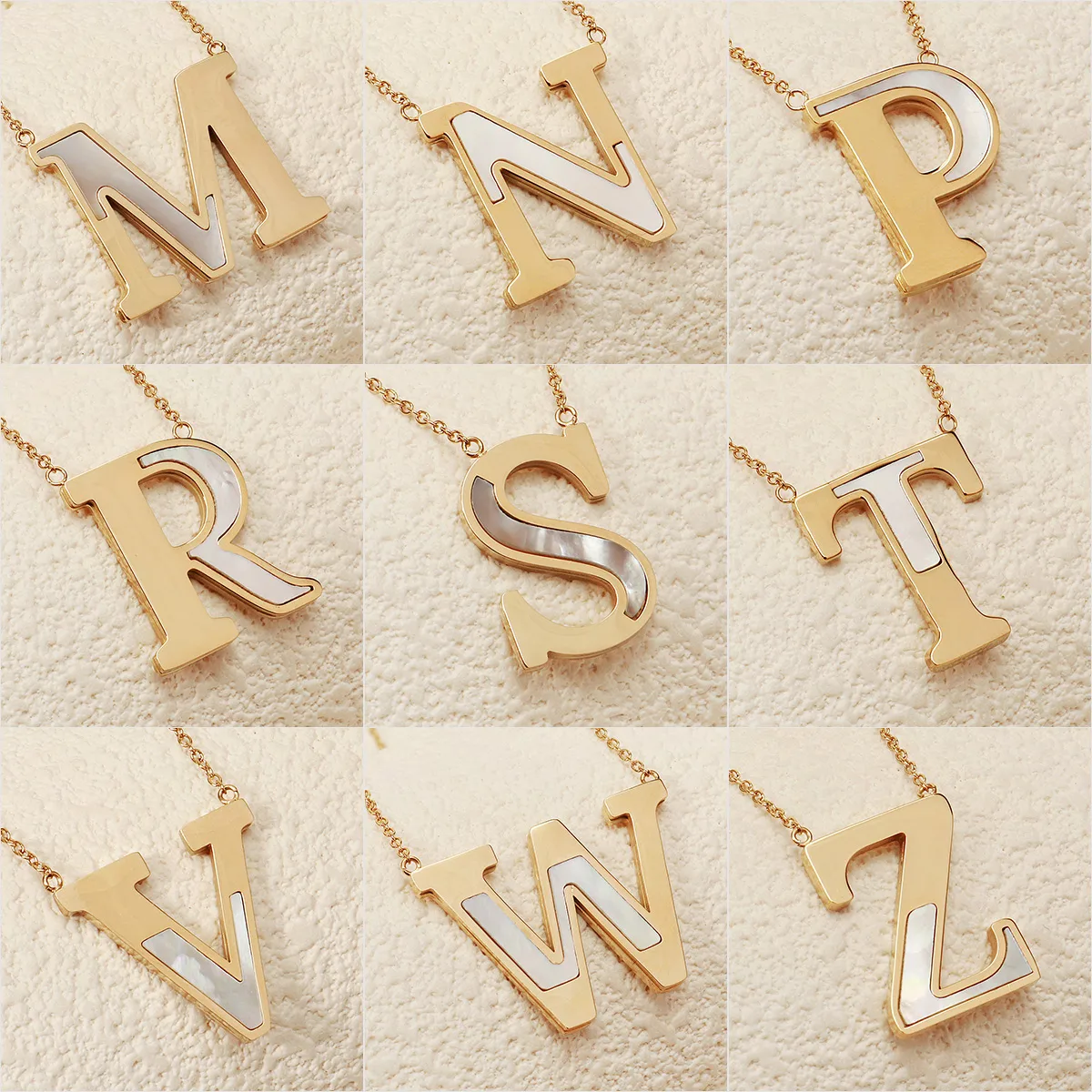 Letter Lady Classic Style Commute Shell 304 Stainless Steel Pendant Necklace Lobster Trigger Clasp Closure display picture 5