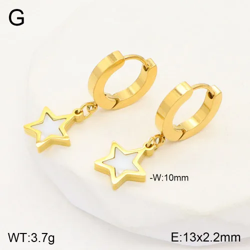 1 Par Estrella Luna Forma De Corazón Elegante Señora Estilo Clásico Acero Inoxidable 304 Chapados En Oro De 18K Pendientes De Gota display picture 4