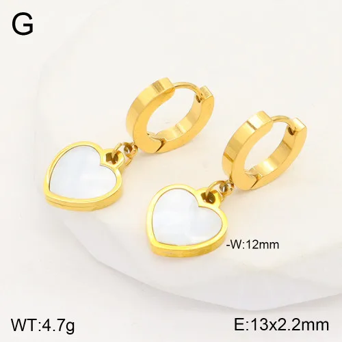 1 Pair Star Moon Heart Shape Elegant Lady Classic Style 304 Stainless Steel 18K Gold Plated Drop Earrings display picture 6