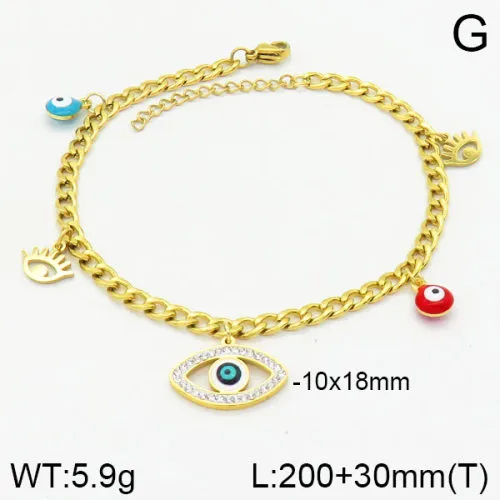 Cross Moon Eye Casual Elegant 18K Gold Plated 304 Stainless Steel Bracelets In Bulk display picture 4