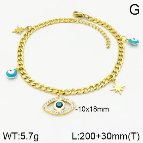 Cross Moon Eye Casual Elegant 18K Gold Plated 304 Stainless Steel Bracelets In Bulk display picture 2