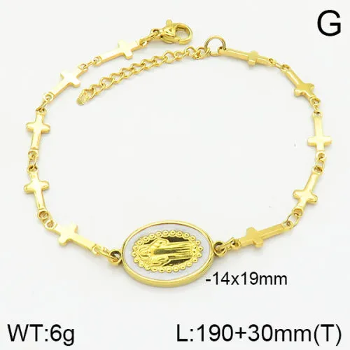 Cross Moon Eye Casual Elegant 18K Gold Plated 304 Stainless Steel Bracelets In Bulk display picture 6