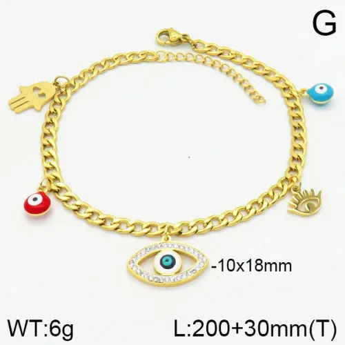Cross Moon Eye Casual Elegant 18K Gold Plated 304 Stainless Steel Bracelets In Bulk display picture 3