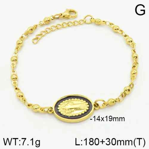 Cross Moon Eye Casual Elegant 18K Gold Plated 304 Stainless Steel Bracelets In Bulk display picture 5