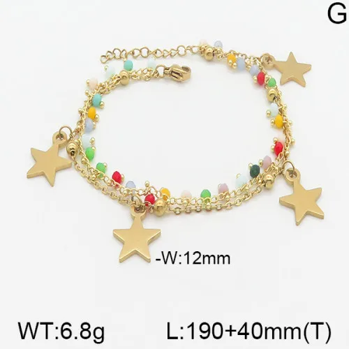 Cross Moon Eye Casual Elegant 18K Gold Plated 304 Stainless Steel Beaded Bracelets Wholesale display picture 3