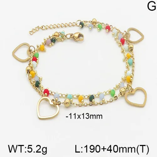 Traverser Lune Œil Décontractée Élégant Plaqué Or 18K Acier Inoxydable 304 Perlé Bracelets De Gros display picture 6