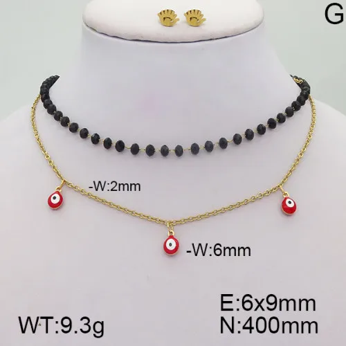 Décontractée Élégant Mignon Acier Inoxydable 304 Œil Placage Zircon Plaqué Or 18K Femmes Ensemble De Bijoux display picture 3